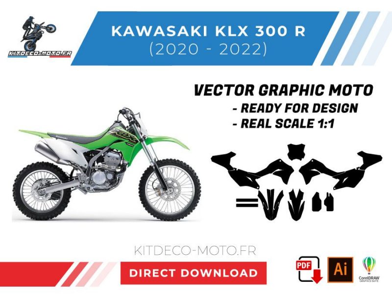 vector de plantilla kawasaki klx 300r 2020 2022