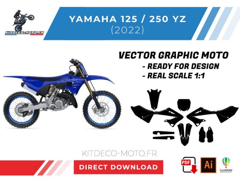 modello vettoriale yamaha 125 250 yz 2022