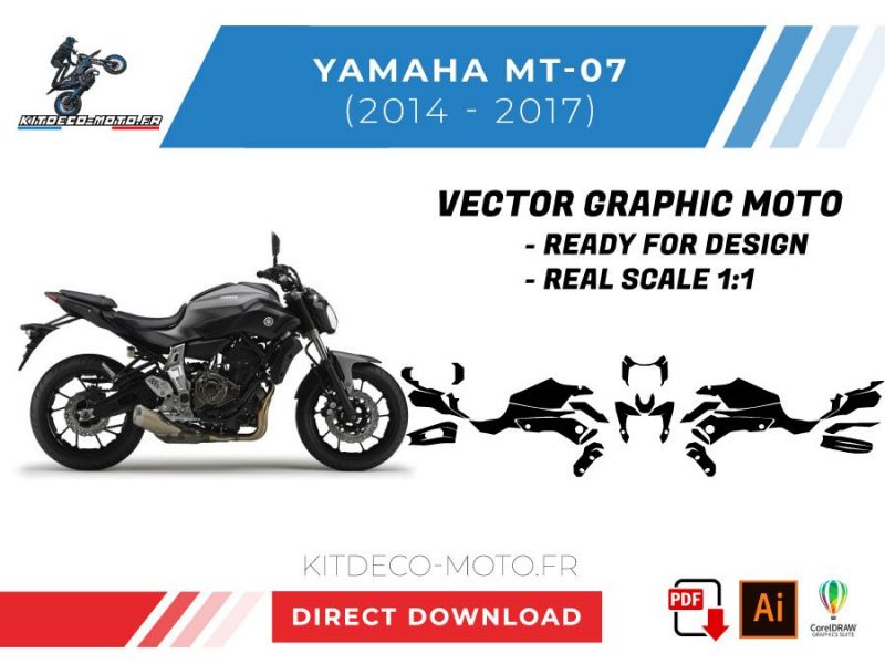 modello vettoriale yamaha mt 07 2014 2017
