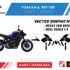template vector yamaha mt 09 2017 2020