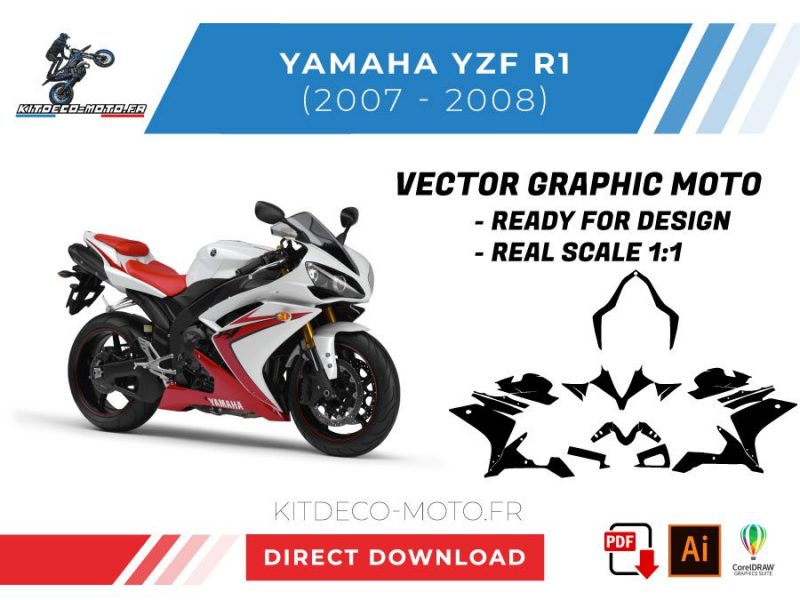 plantilla vector yamaha yzf r1 2007 2008