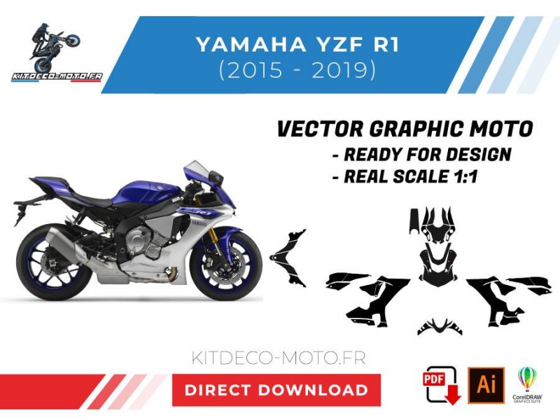 szablon wektor yamaha yzf r1 2015 2019