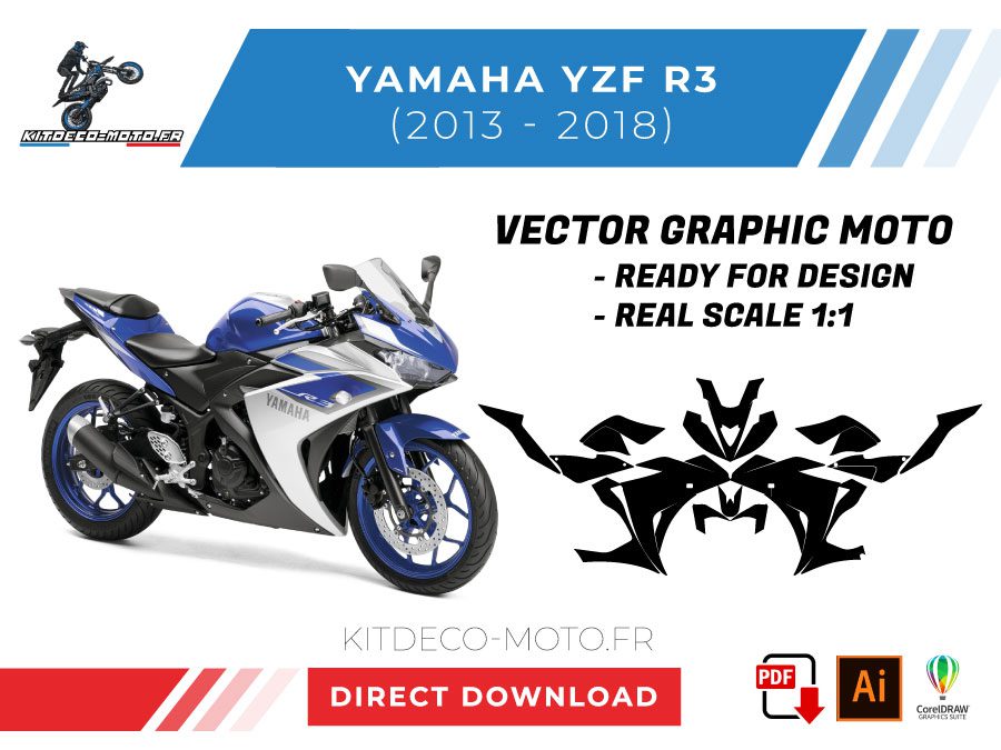 plantilla vector yamaha yzf r3 2013 2018