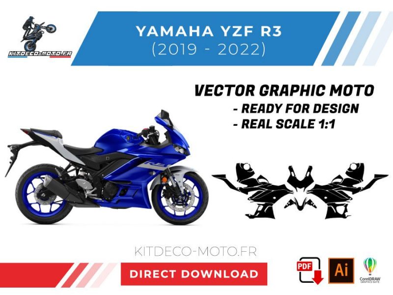 szablon wektor yamaha yzf r3 2019 2022