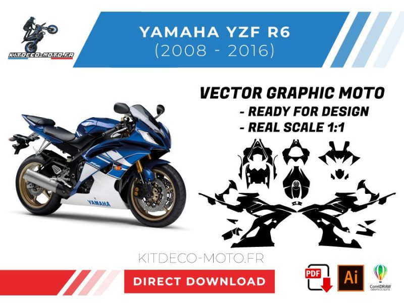szablon wektor yamaha yzf r6 2008 2016