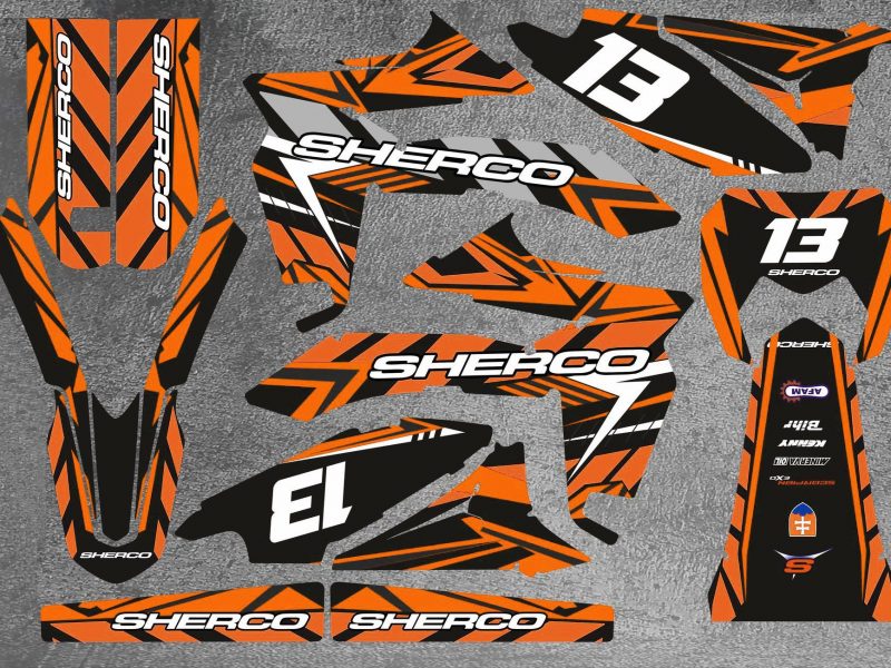 sherco 50 sm graphic kit – karem orange