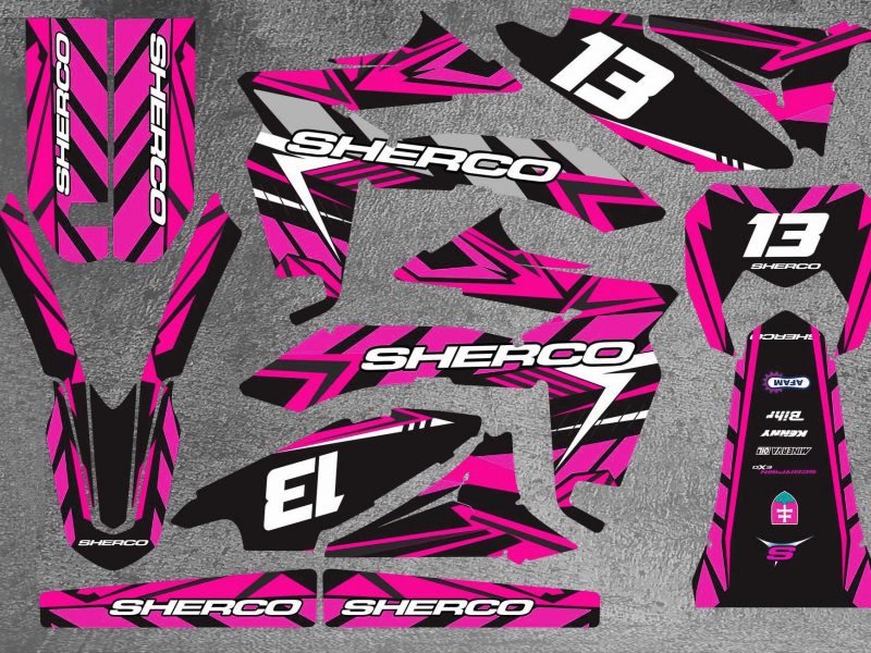 sherco 50 sm graphic kit – pink karem