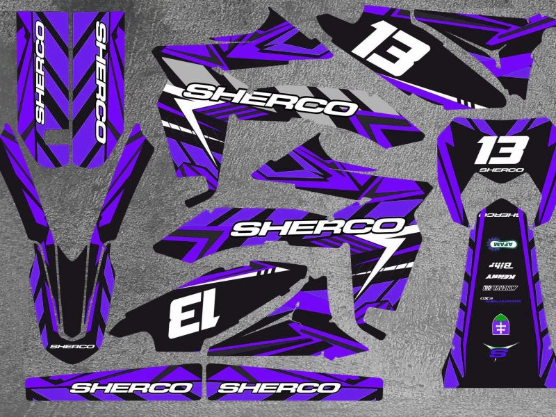 sherco 50 sm graphic kit – purple karem