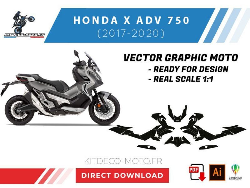 template honda x adv 750 (2017 2020) vector