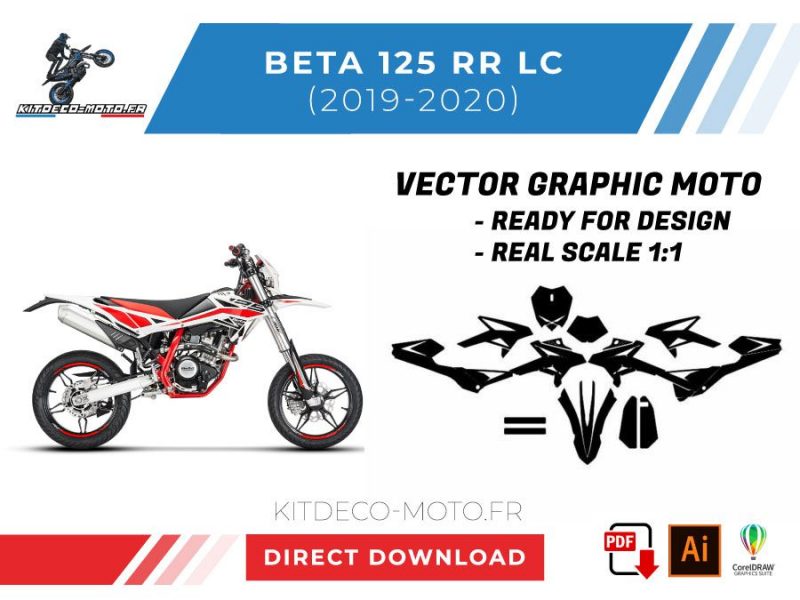 vector de plantilla beta 125 rr lc 2019 2020