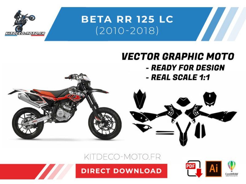 modello vettoriale beta rr 125 lc 2010 2018