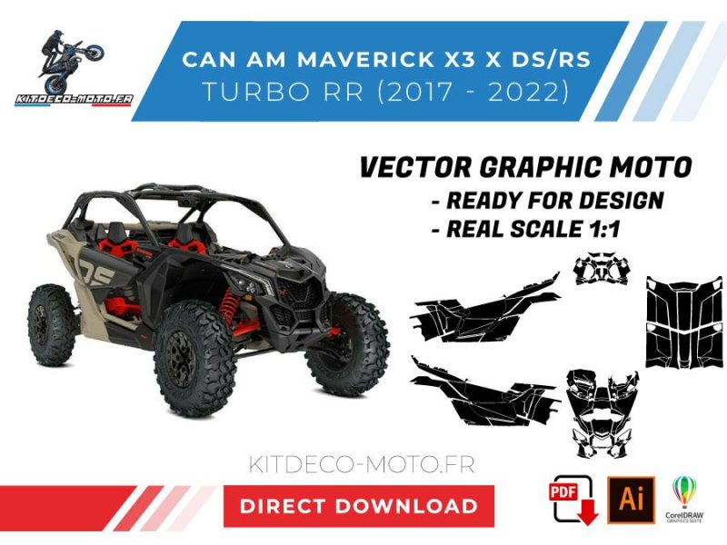 vetor de modelo canam maverick x3 x ds rs turbo 2017 2022