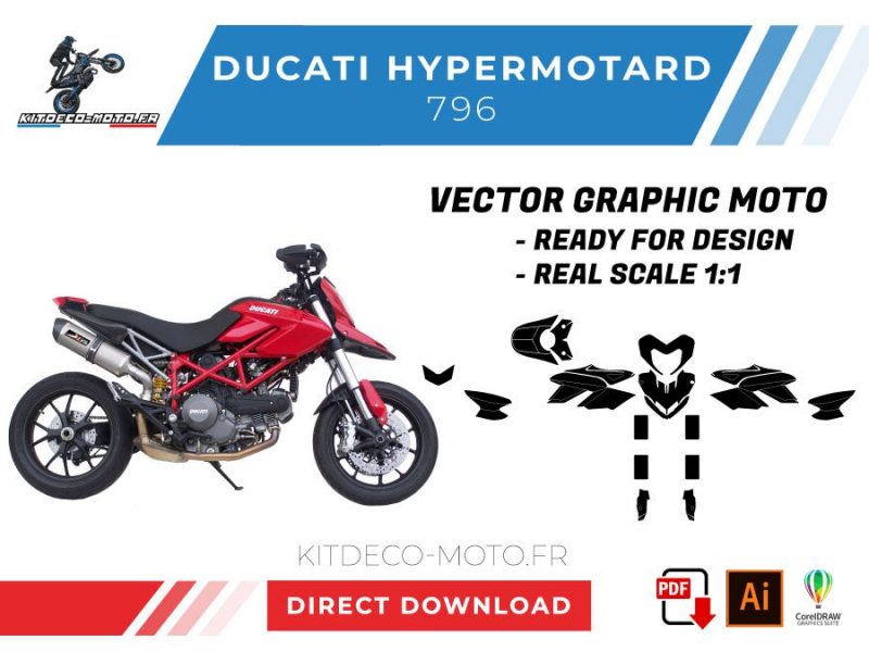 Ducati hypermotard 796 szablon wektora