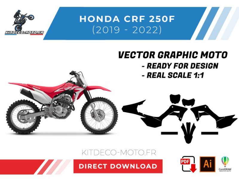 modello vettoriale honda 250f crf 2019 2022
