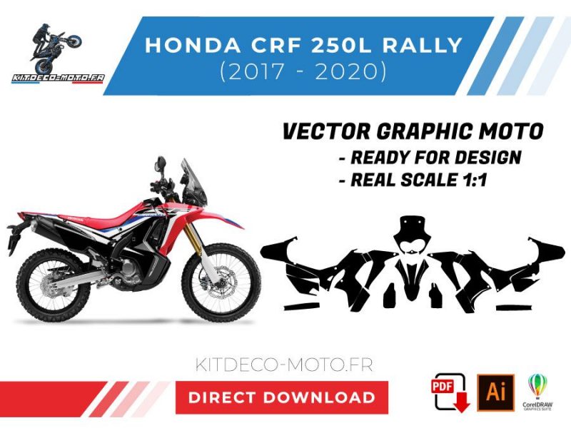 vector de plantilla honda 250l crf rally 2017 2020