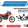 szablon wektor honda crf 250 300 rally 2021 2022