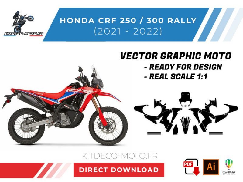 vetor de modelo honda crf 250 300 rally 2021 2022