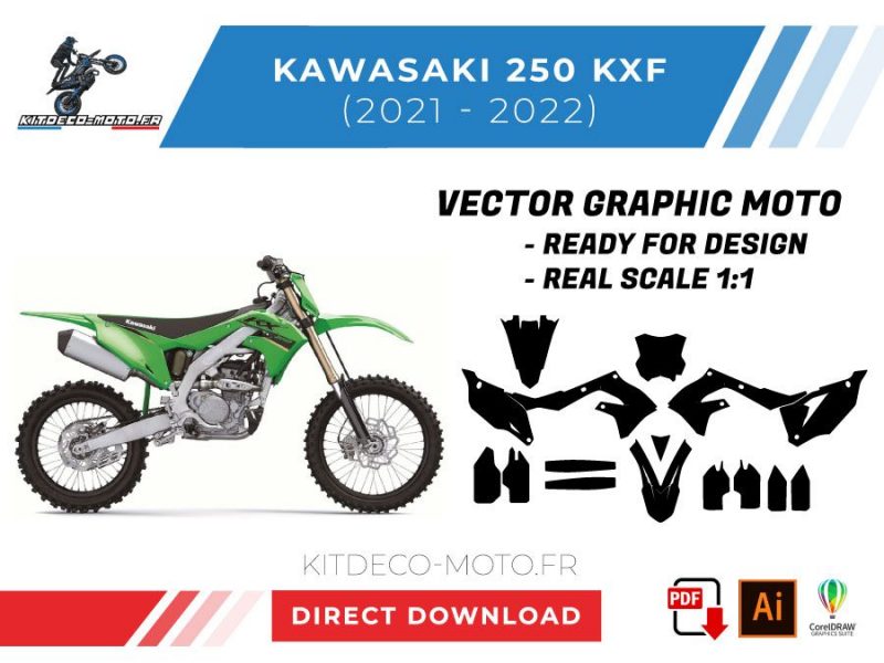vector de plantilla kawasaki 250 kxf 2021 2022