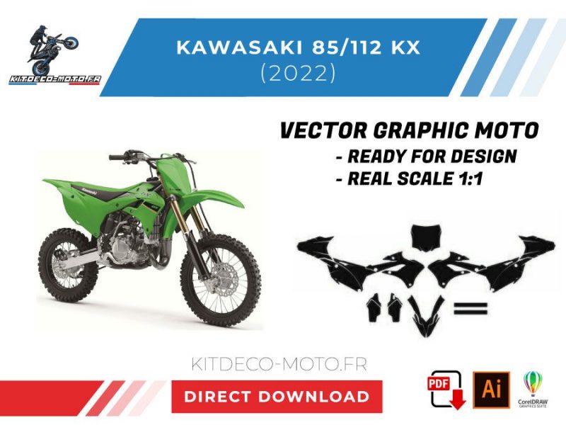 modello vettoriale kawasaki 85 112 kx 2022