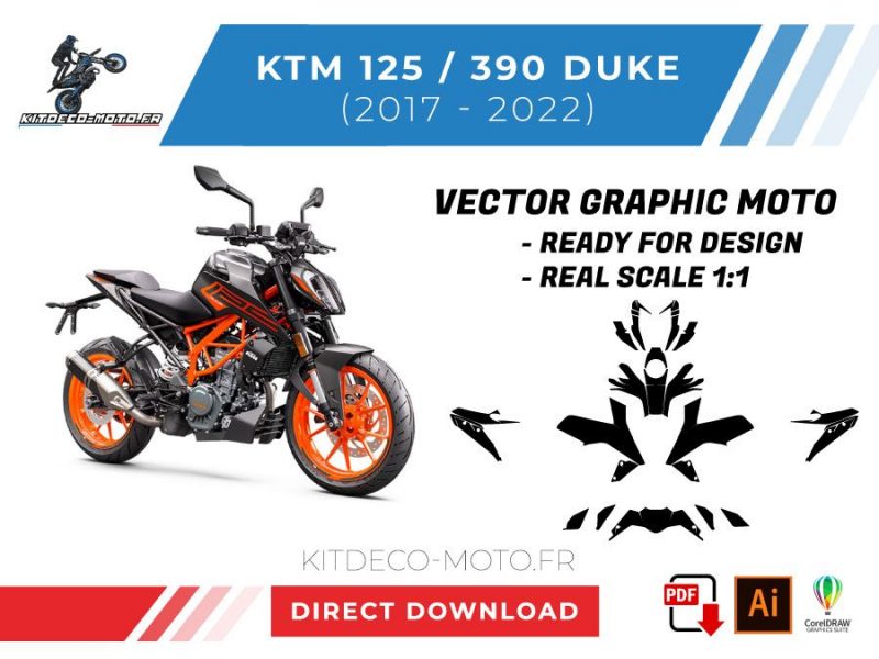 vetor de modelo ktm 125 390 duque 2017 2022