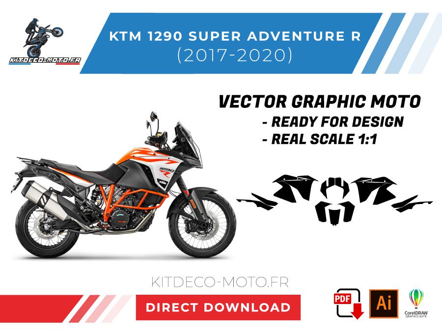 vetor de modelo ktm 1290 super aventura r 2017 2020