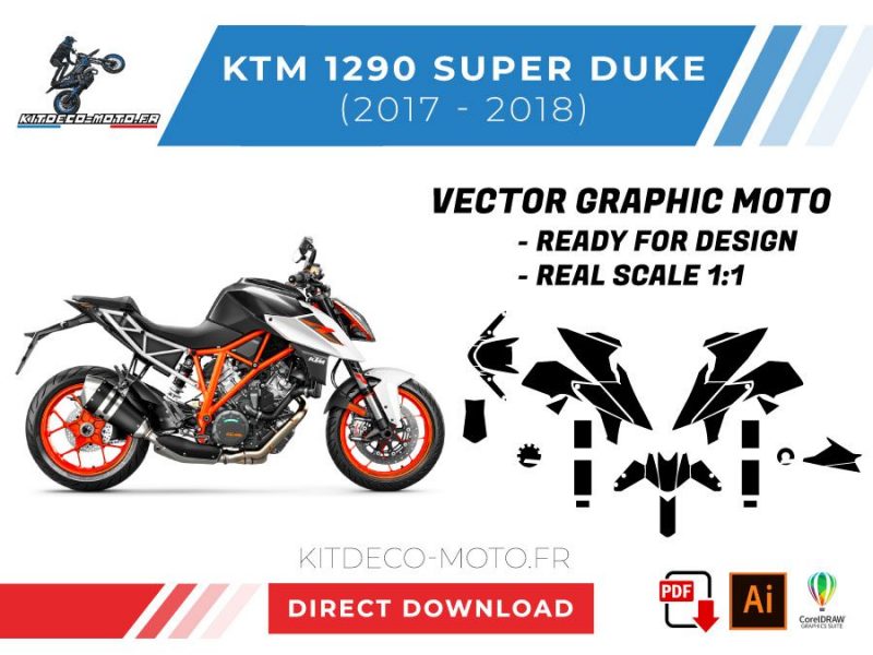 plantilla vector ktm 1290 super duque 2017 2018