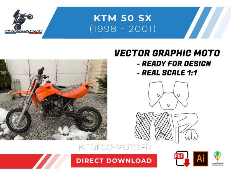 modello vettoriale ktm 50 sx 1998 2001