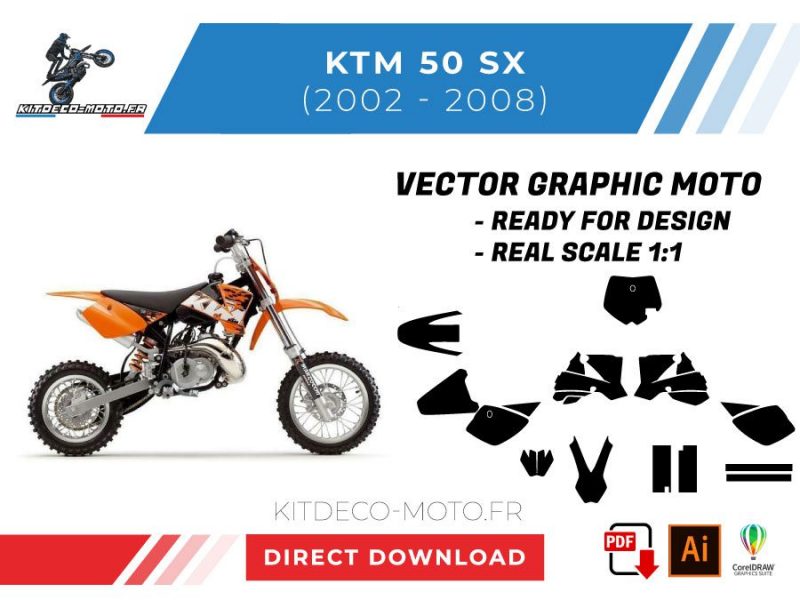 modello vettoriale ktm 50 sx 2002 2008
