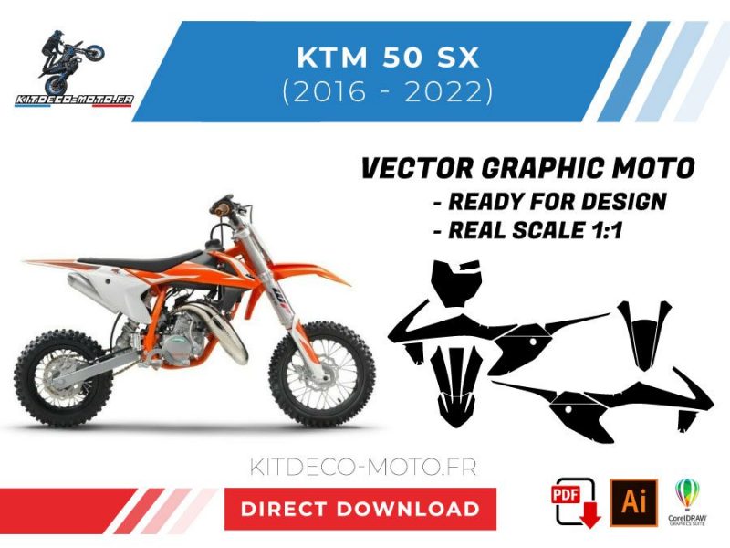 modello vettoriale ktm 50 sx 2016 2022