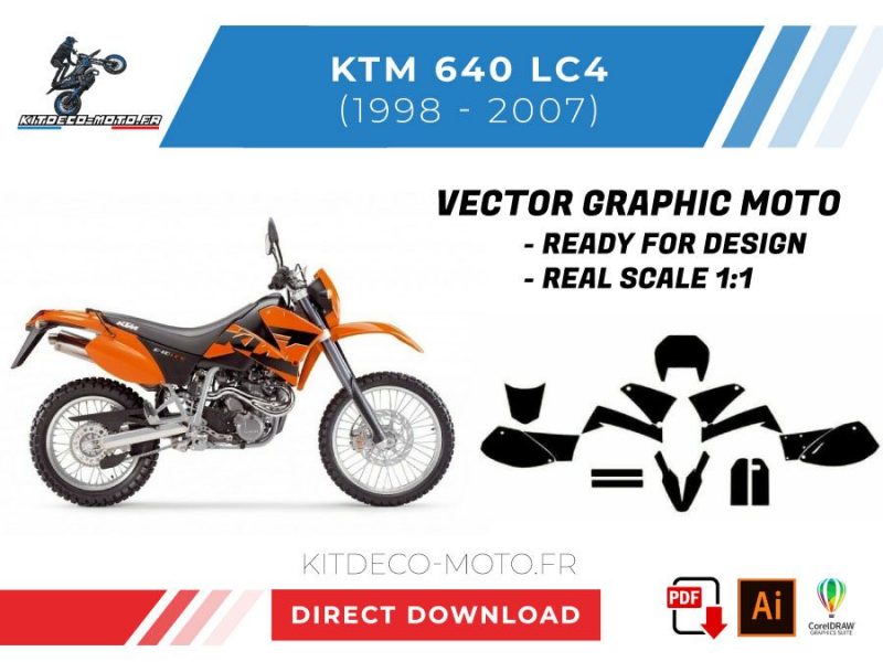 plantilla vector ktm 640 lc4 1998 2007