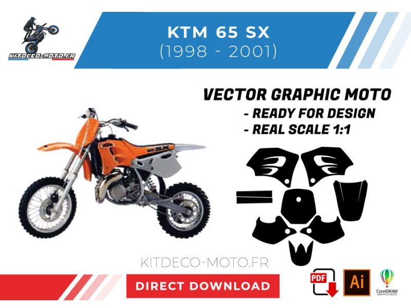 modello vettoriale ktm 65 sx 1998 2001