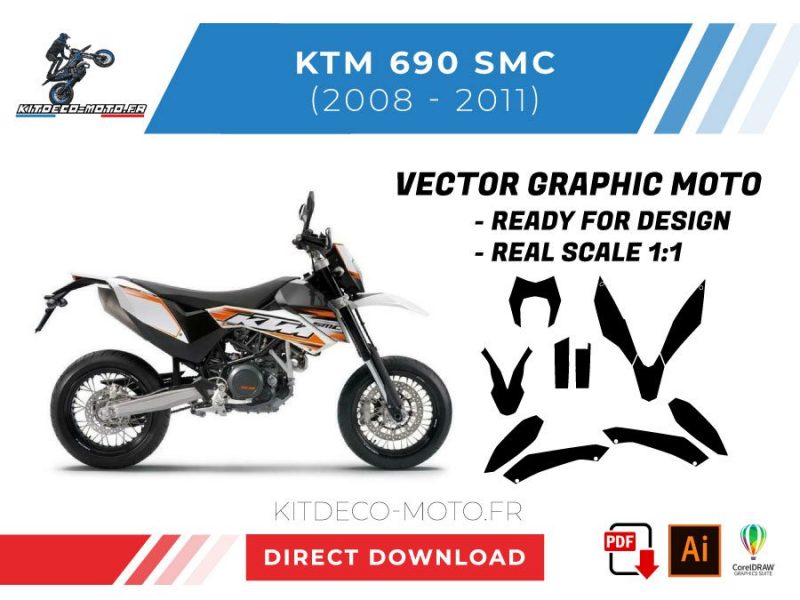 modello vettoriale ktm 690 smc 2008 2011