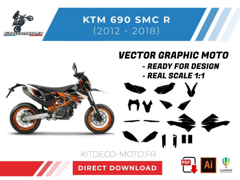 plantilla vector ktm 690 smcr 2012 2018