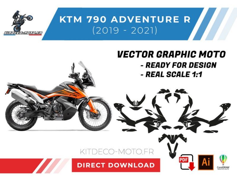 template vector ktm 790 adventure r 2019 2021