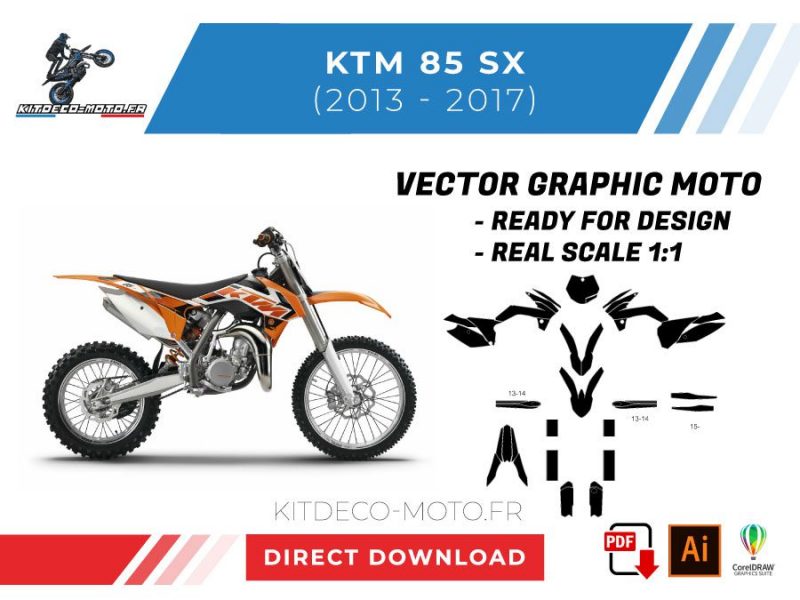 modello vettoriale ktm 85 sx 2013 2017