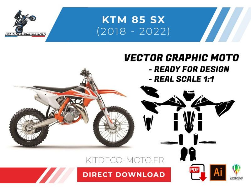 modello vettoriale ktm 85 sx 2018 2022