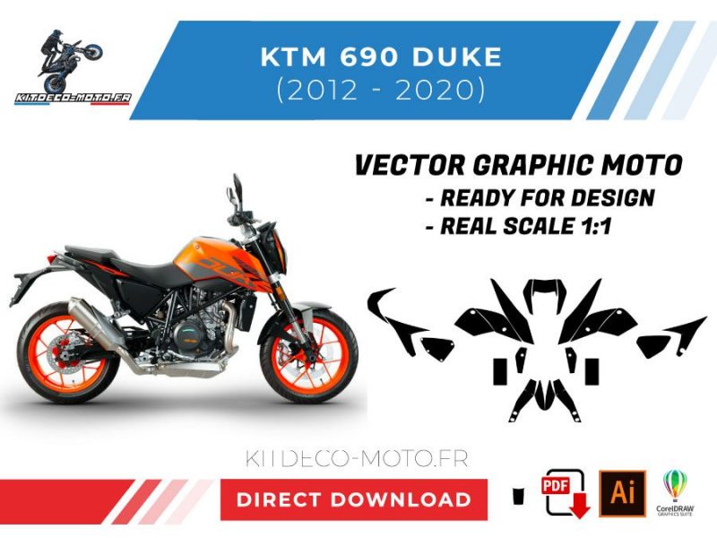 vetor de modelo ktm duque 690 2012 2020
