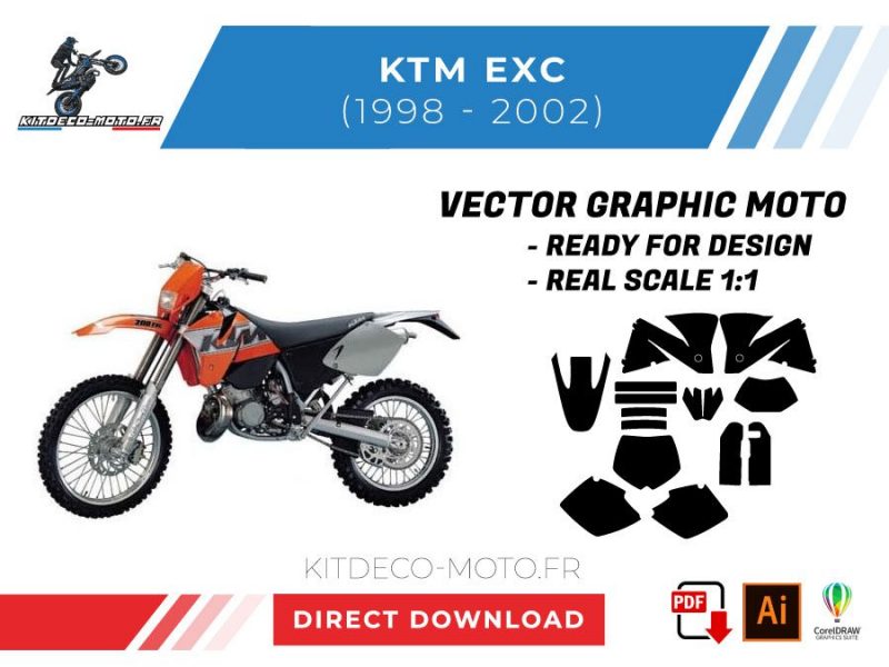 template vector ktm exc 1998 2002