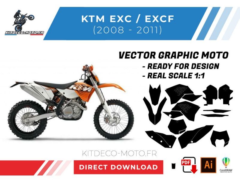 plantilla vector ktm exc 2008 2011