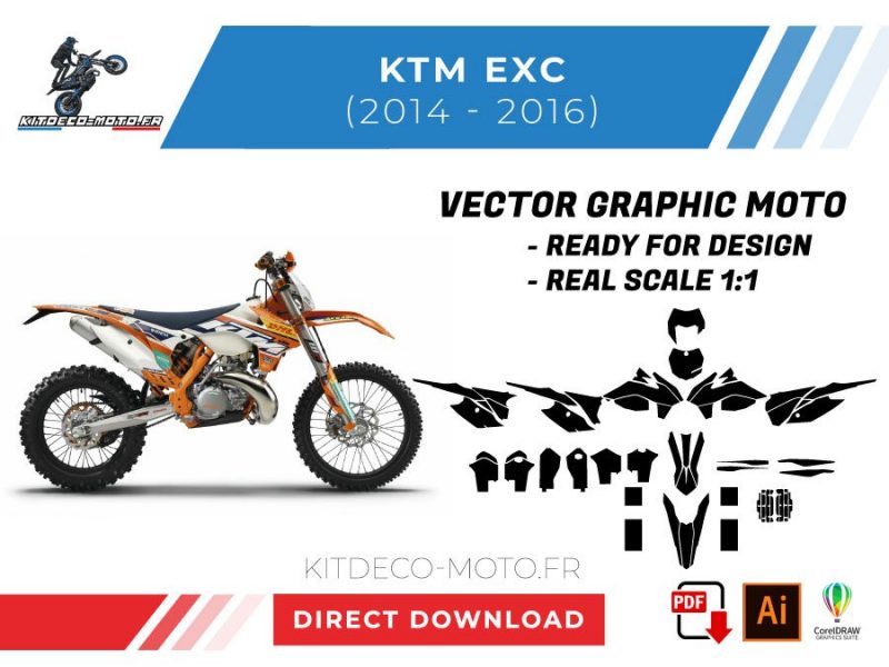 plantilla vector ktm exc 2014 2016