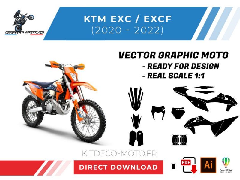 plantilla vector ktm exc excf 2020 2022