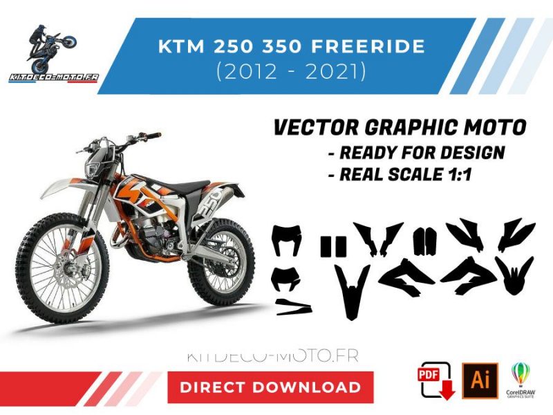 modello vettoriale ktm freeride 250 350 2012 2021