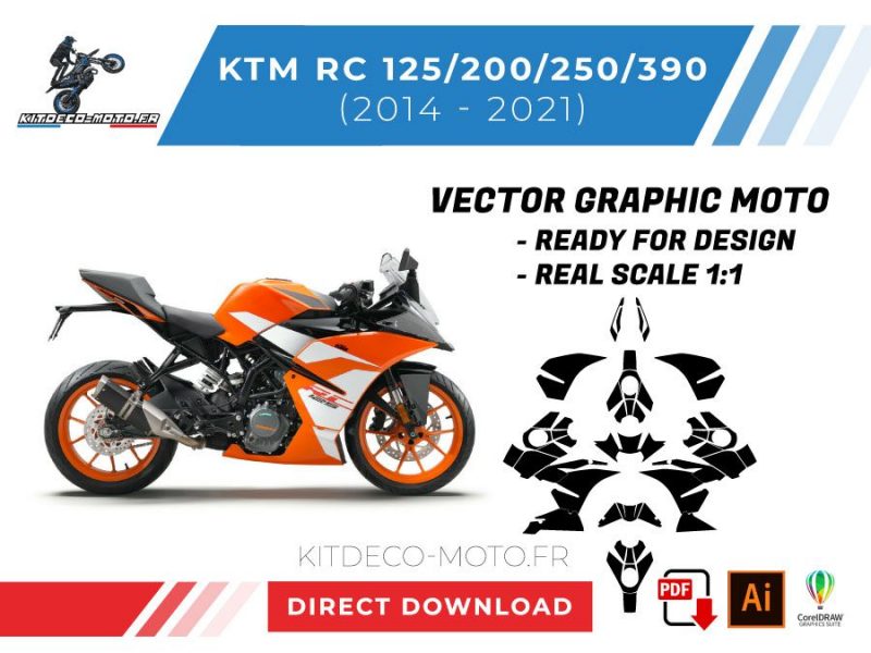 template vector ktm rc 125 200 390 2014 2021
