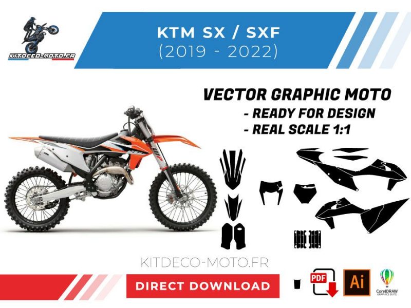 template vector ktm sx sxf 2019 2022