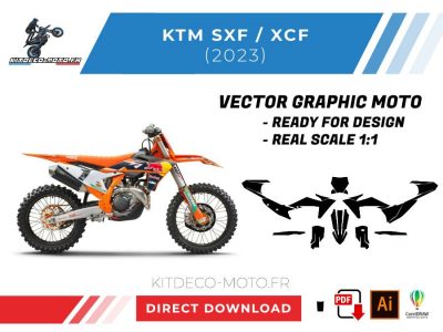 template vector ktm sxf xcf 2023