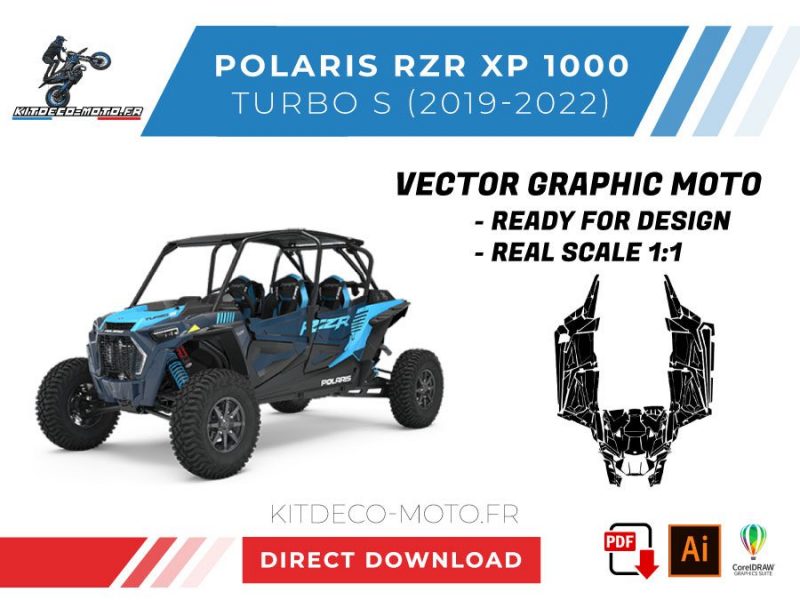 template vector polaris rzr xp 4 porte 1000 turbo s 2019 2022
