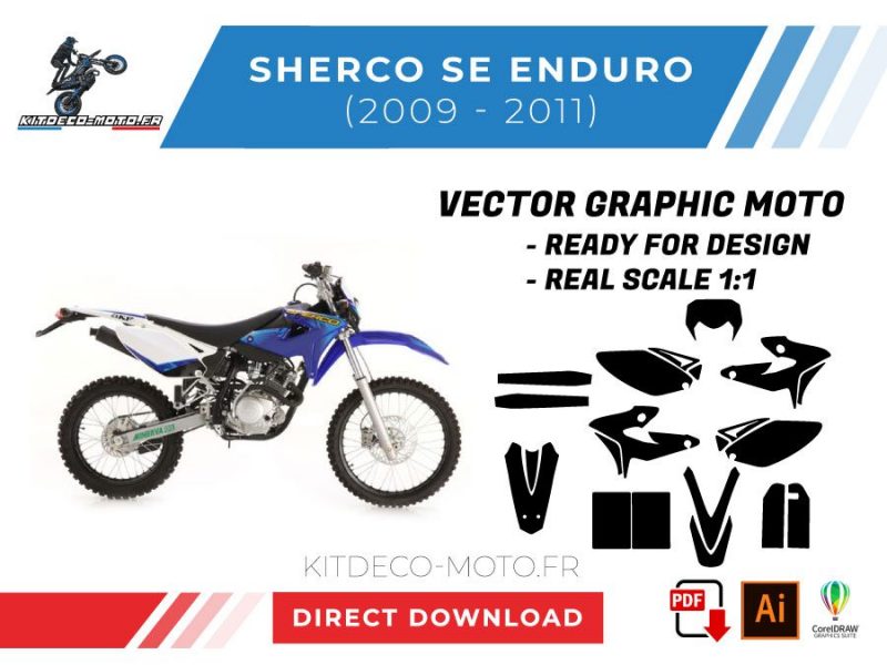 vector de plantilla sherco se enduro 2009 2011