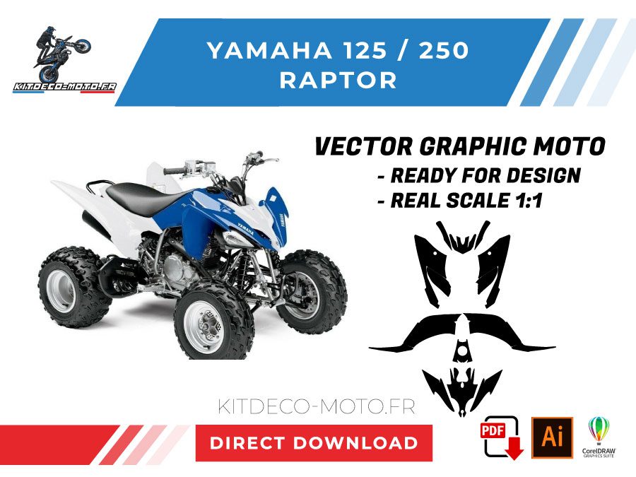 Template Yamaha 125 / 250 Raptor (All Years) Vector