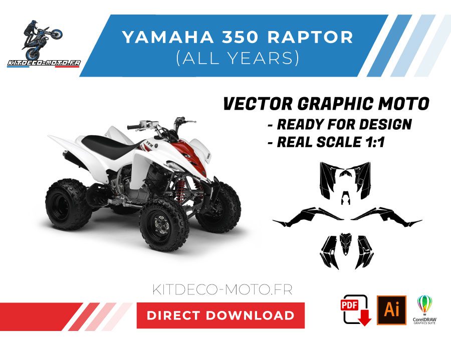 Yamaha Raptor 250 ATV Quad 2008 2009 2010 2011 2012 Graphics Template