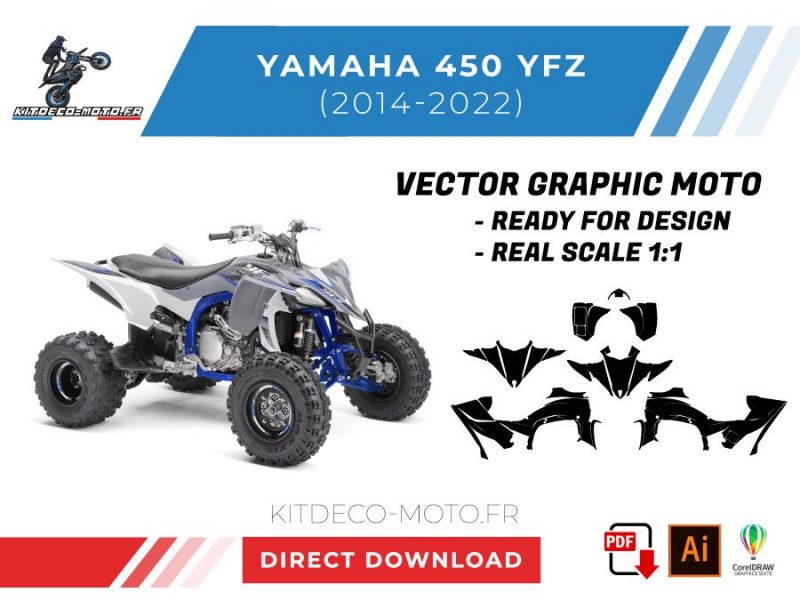 vetor de modelo yamaha 450 yfz 2014 2022